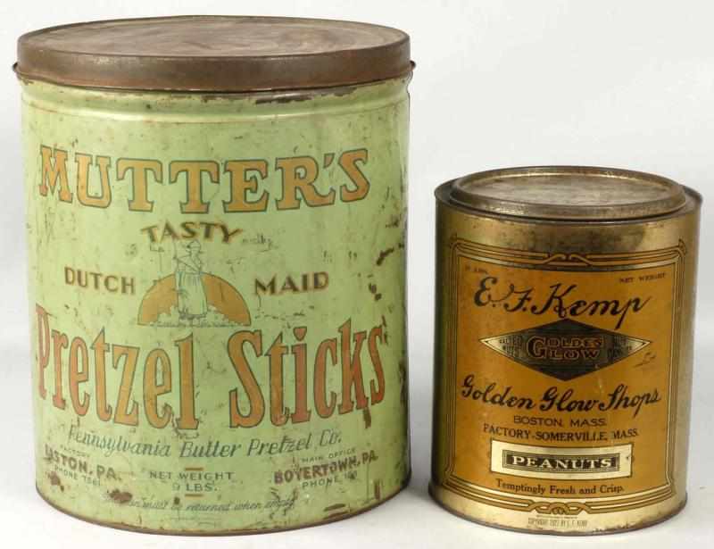 Appraisal: Lot of Advertising Tins Description Includes Mutter's -Pound Pretzel tin