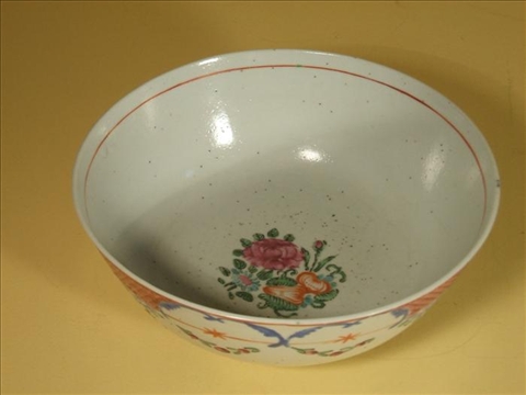 Appraisal: CHINESE EXPORT FAMILLE ROSE BOWL Late th c decorated with