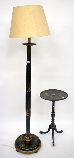 Appraisal: A LATE TH EARLY TH CENTURY CHINOSERIE LACQUERED STANDARD LAMP