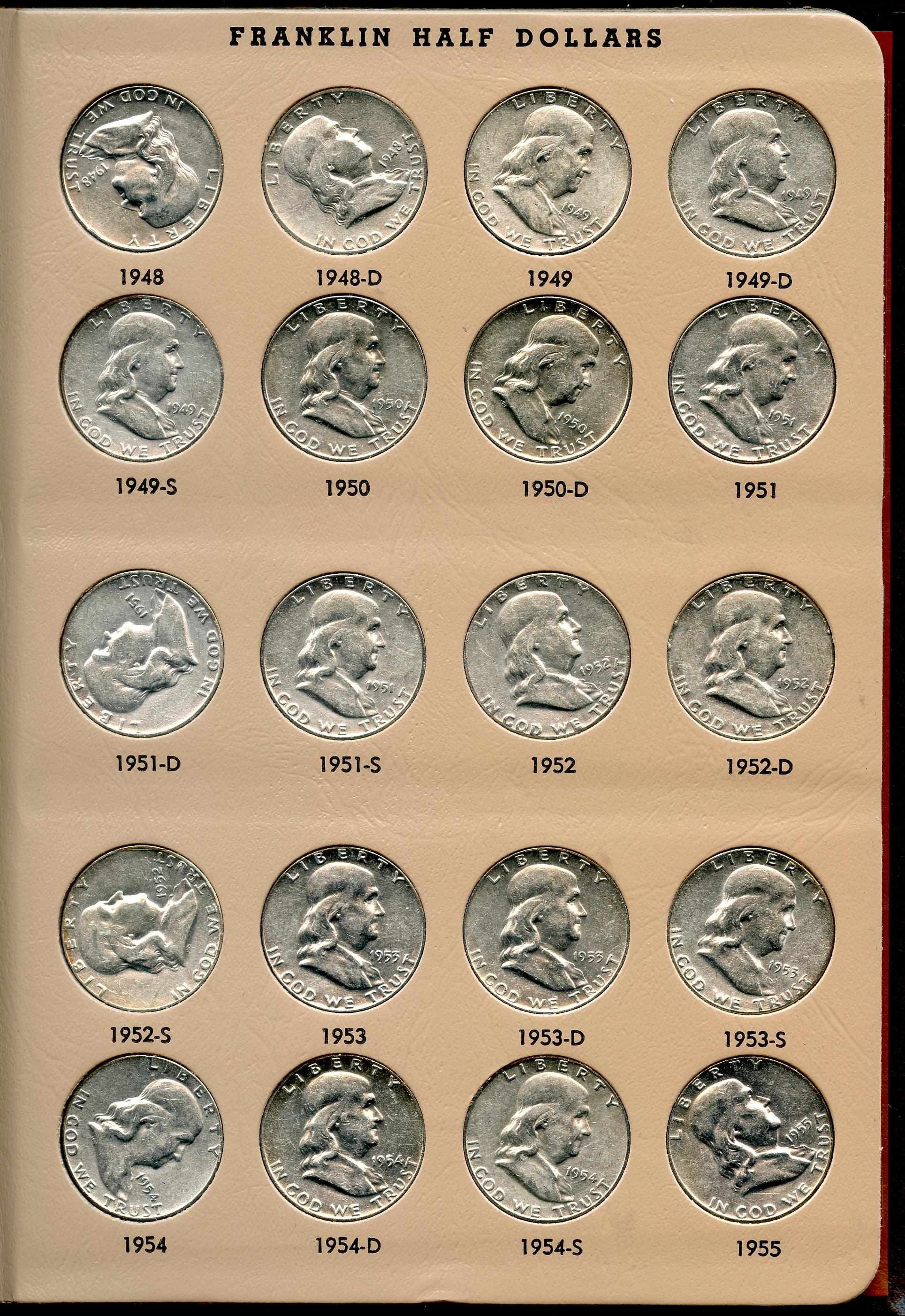 Appraisal: Franklin Half Dollar Set - Included are all dates and