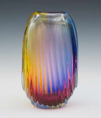 Appraisal: A Modern Multicolor Blown Glass Vase Blown in a slightly