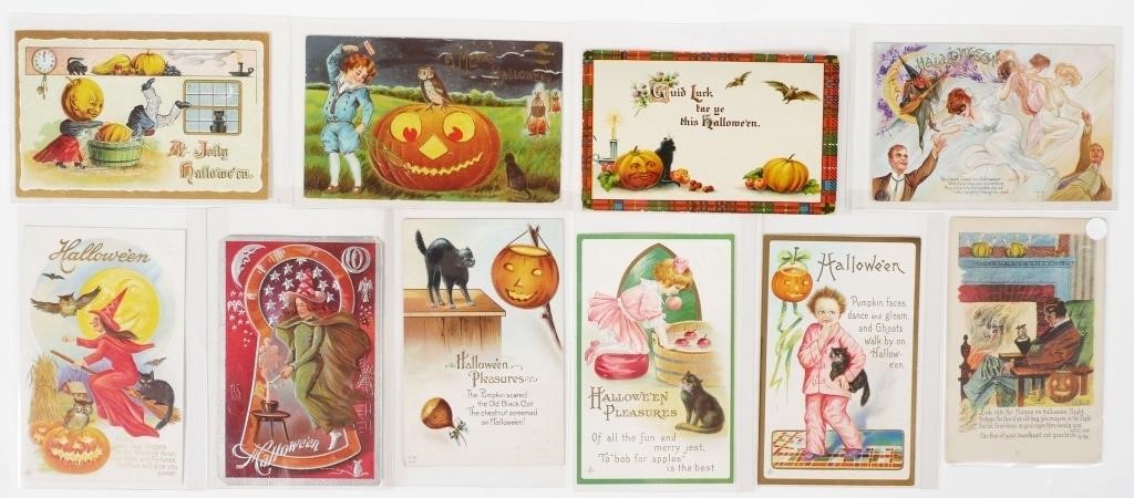 Appraisal: EARLY HALLOWEEN POSTCARDSCirca scarce Halloween postcards total four of which