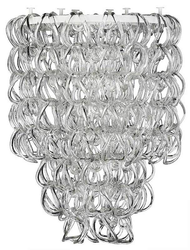 Appraisal: Angelo Mangiarotti Giogali Blown Glass Chandelier produced by Vistosi circa