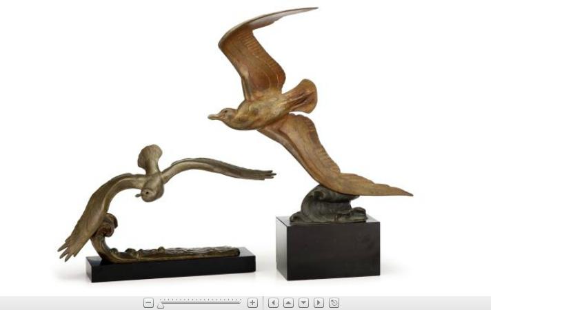 Appraisal: Andre Vincent Bequerel French - Light brown patina bronze sculptures