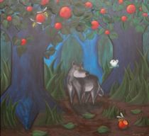 Appraisal: David Redhead English b The Grey Timber Wolf Acrylic on