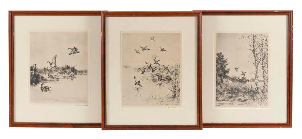 Appraisal: ROLAND CLARK CONNECTICUT - THREE PHOTOMECHANICAL LITHOGRAPHS THE BIRCHES A