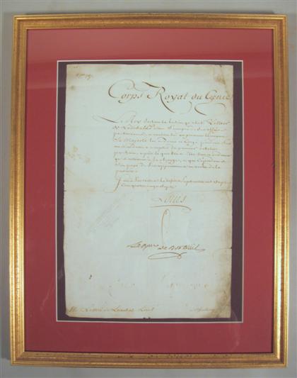 Appraisal: pieceDocument Signed Louis XVI King of France June Folio Some