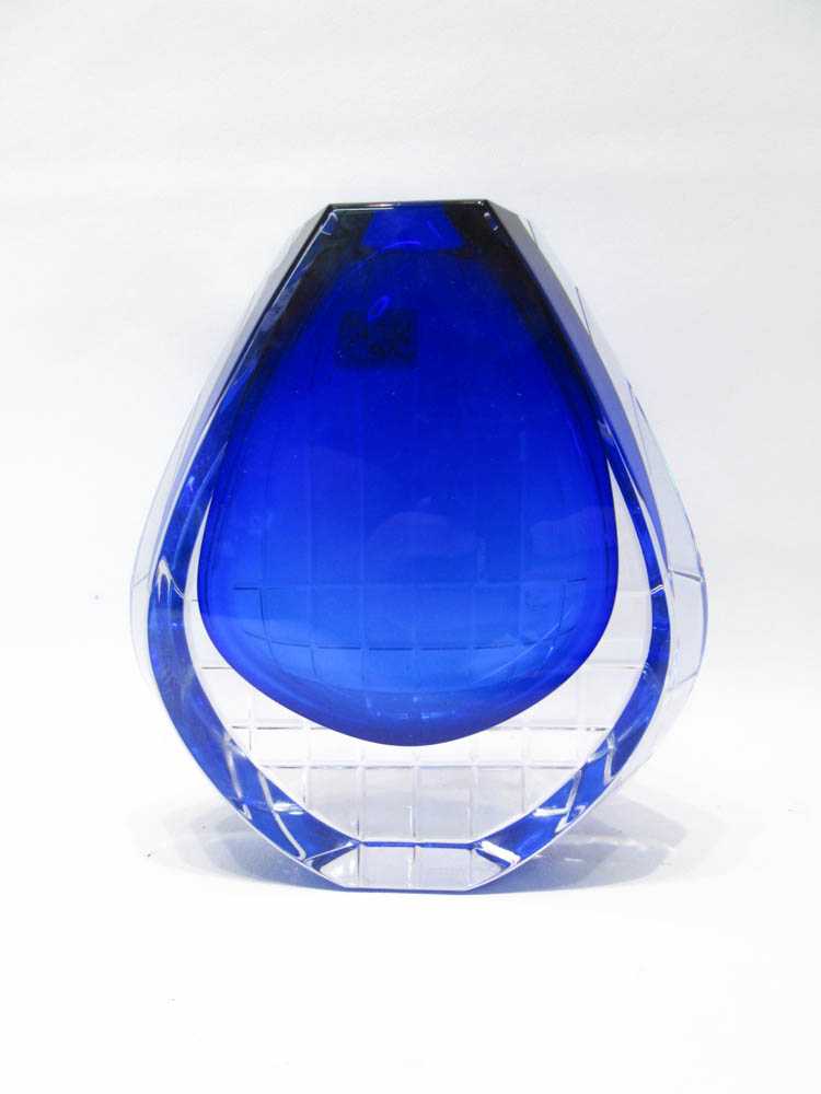 Appraisal: BACCARAT CRYSTAL NEPTUNE VASE having a cobalt and clear crystal