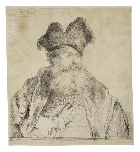 Appraisal: REMBRANDT VAN RIJN Old Man with a Divided Fur Cap