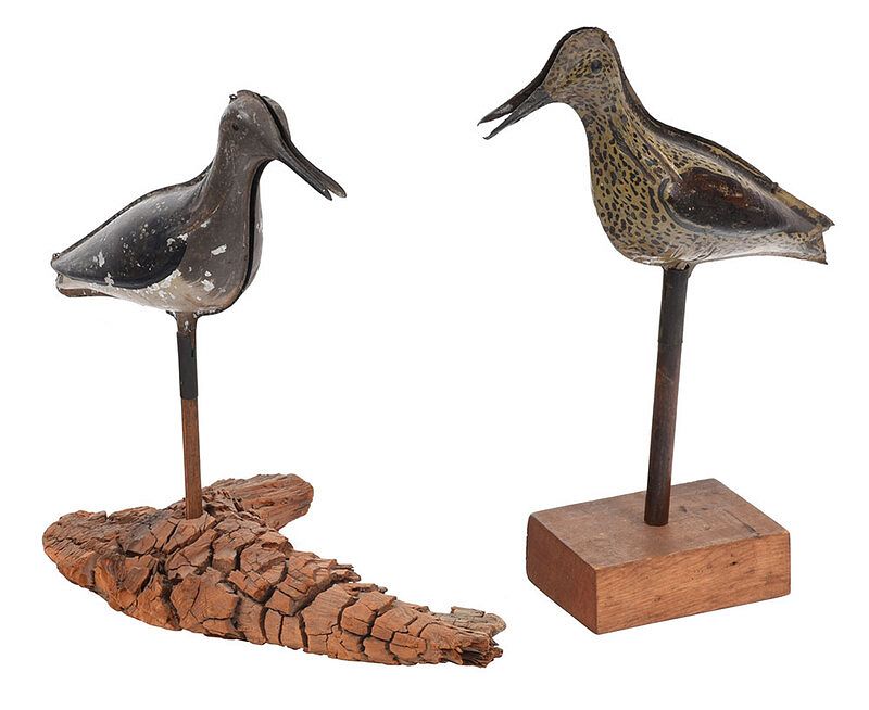 Appraisal: Two Folding Tin Shore Bird Decoys American late th early