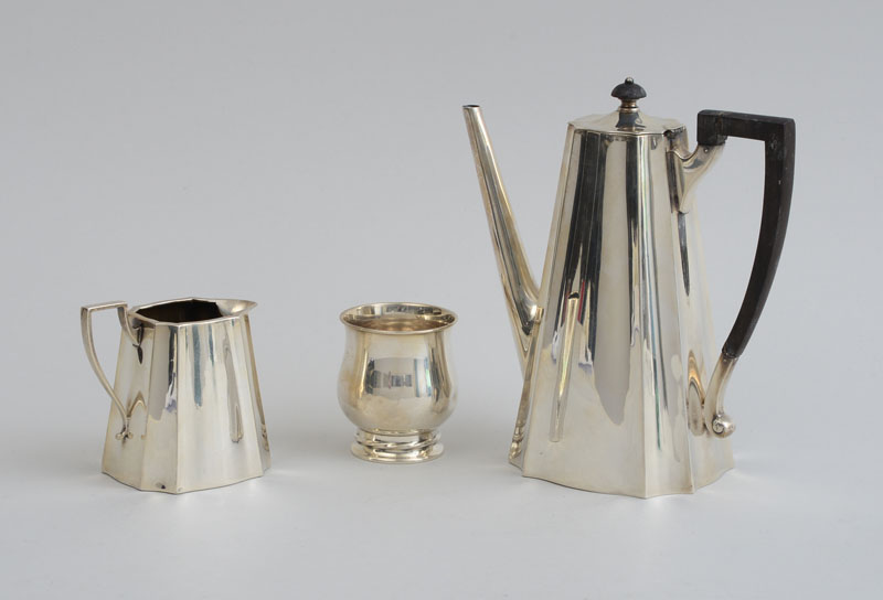 Appraisal: AMERICAN SILVER AFTER DINNER COFFEE POT A SIMILAR DESIGN CREAMER