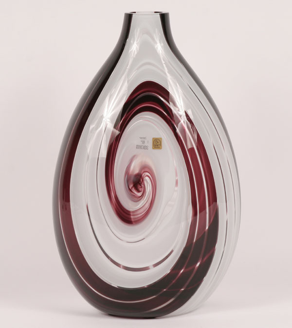 Appraisal: Large Zanetti Murano art glass swirl design Engraved signature on