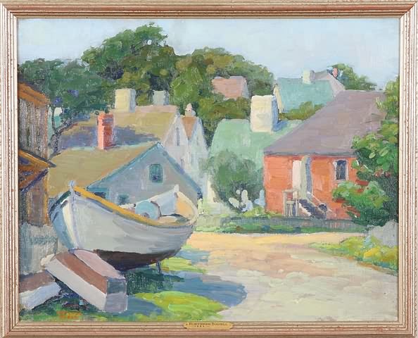 Appraisal: Whale Street- Nantucket oil on canvas x SLL New Haven