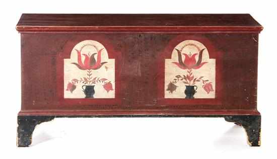 Appraisal: Wythe County Virginia painted blanket chest circa red sponge-decorated rectangular