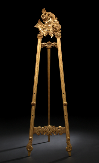 Appraisal: Louis XV-Style Giltwood Easel the scrolling asymmetrical crest above three