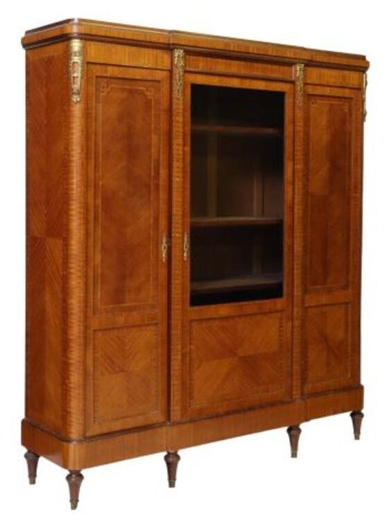 Appraisal: French Louis XVI style mahogany bookcase early th c banded