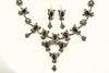 Appraisal: NECKLACE SET - Three piece sterling and onyx set includes