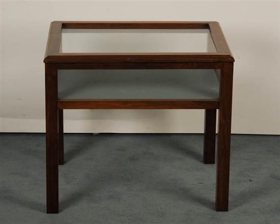 Appraisal: A Glass Top Display Table walnut framed with glass sides