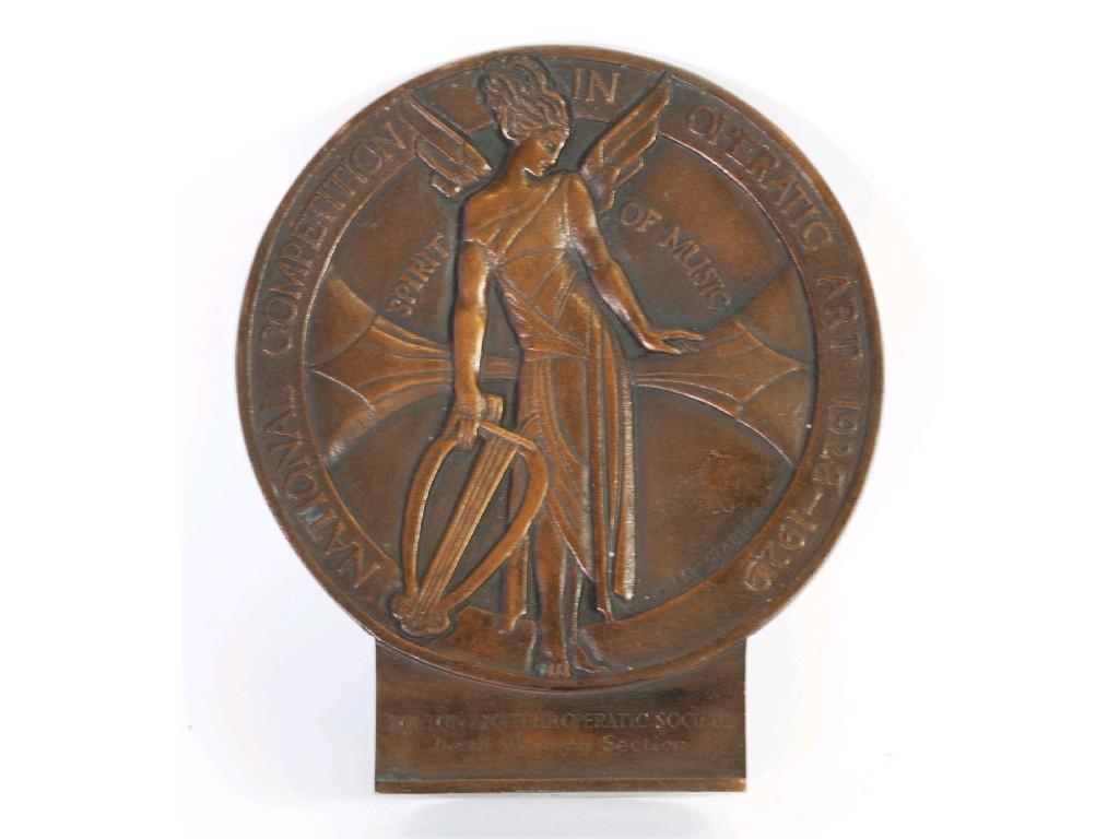 Appraisal: PHOEBE STABLER designed BRONZE PRIZE PLAQUE signed and inscribed 'National