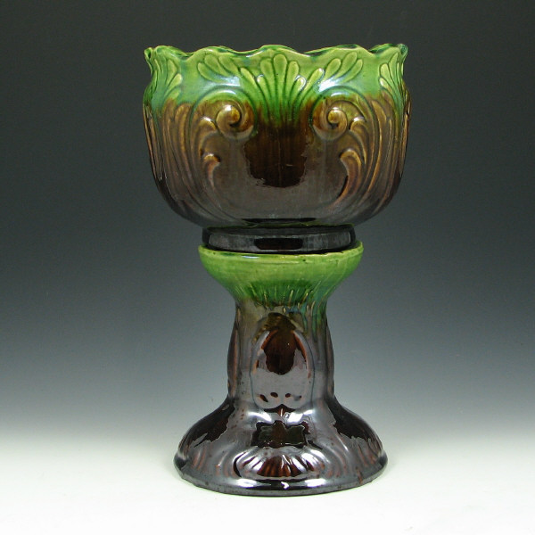 Appraisal: McCoy Small Blended Glaze Jardiniere Pedestal Small McCoy blended glaze