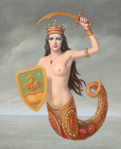 Appraisal: WHYTE Raymond American - ''Poseidon's Daughter Athena'' OIL Board ''