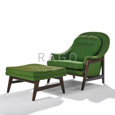 Appraisal: EDWARD WORMLEY DUNBAR Lounge chair and ottoman Berne IN s