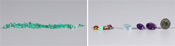 Appraisal: Grouping of assorted gem stones including emeralds aquamarines amethysts and