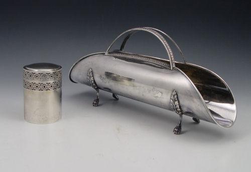 Appraisal: PIECE CONTINENTAL SILVER BREADSTICK HOLDER BOX To include silver breadstick