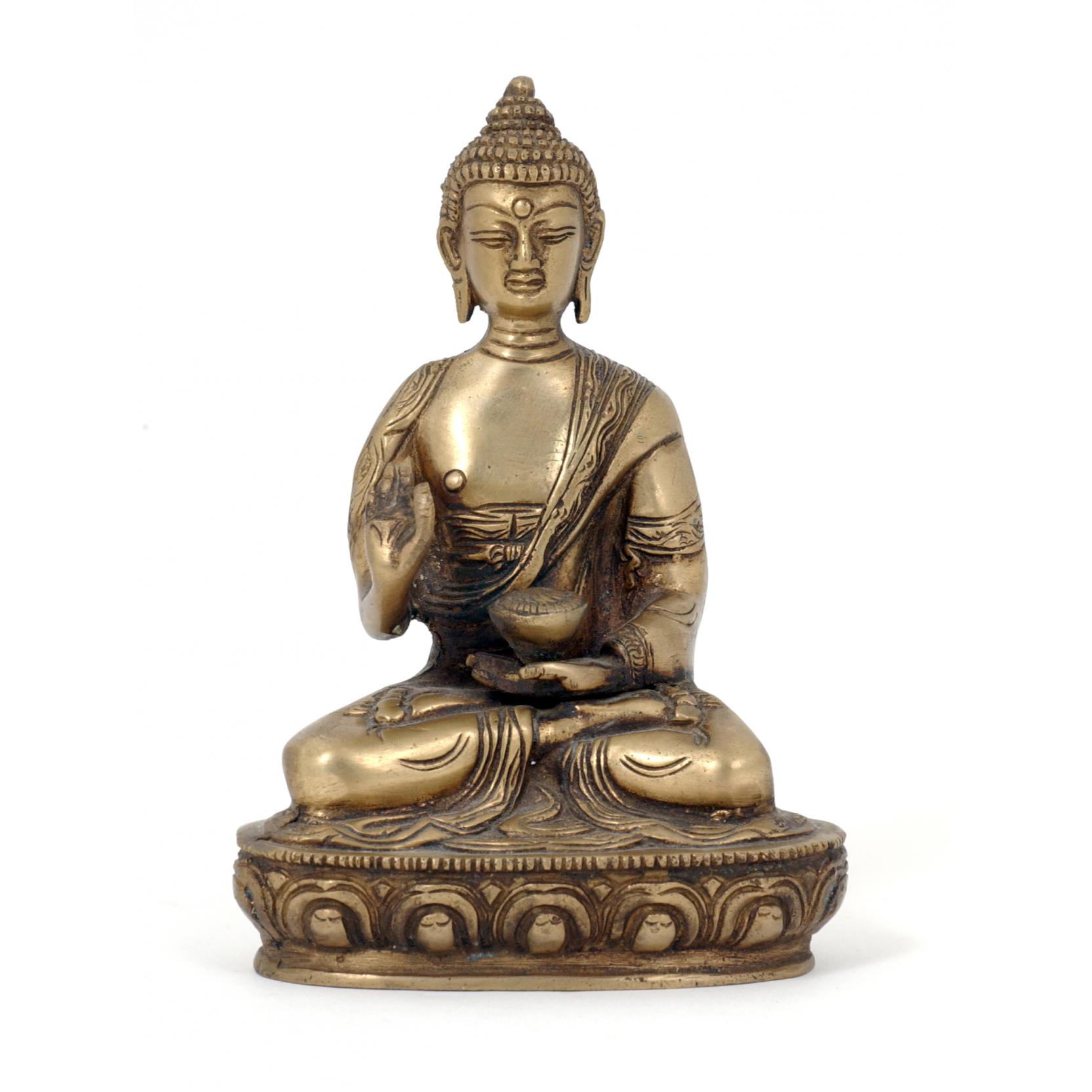 Appraisal: Silvered Bronze Seated Figure of Buddha early th century H