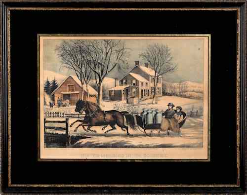 Appraisal: Currier Ives small folio lithograph titled Winter Morning in the