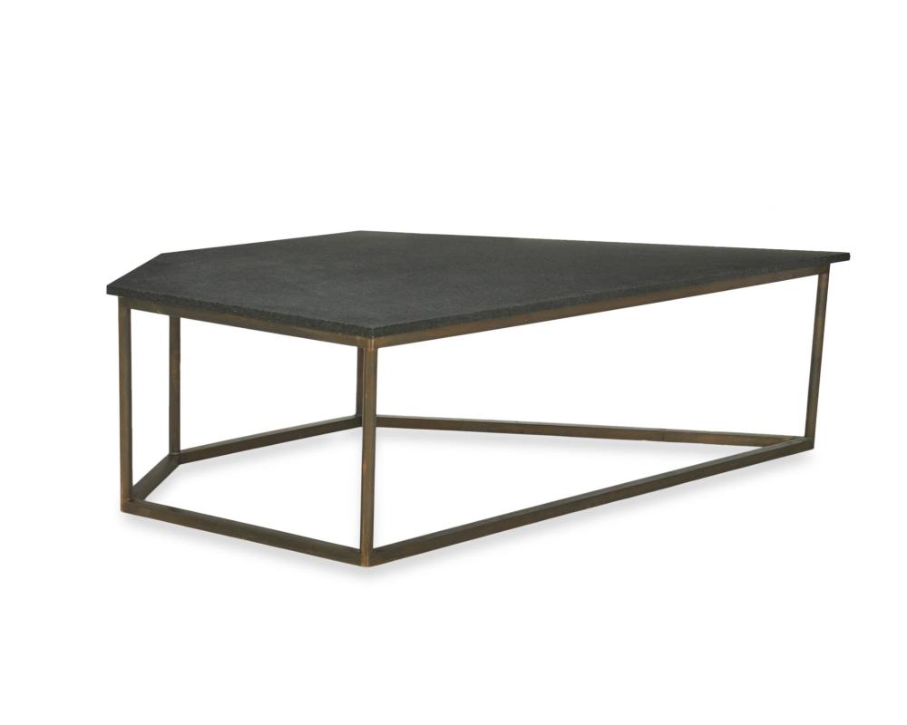 Appraisal: A geometric stone coffee table by Martyn Lawrence Bullard st