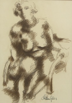 Appraisal: Chaim Gross Austrian American - Seated Nude Brown pastel on