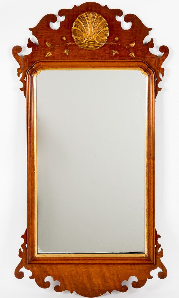 Appraisal: Chippendale style walnut mirror Chippendale style walnut mirror h Condition