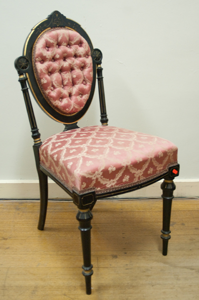 Appraisal: SET VICTORIAN EBONISED SALON CHAIRS