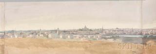 Appraisal: George Heriot Quebec England - Panoramic View of Boston Harbor