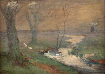 Appraisal: Emilie Dorothy Willson British - Ducks at a Stream signed