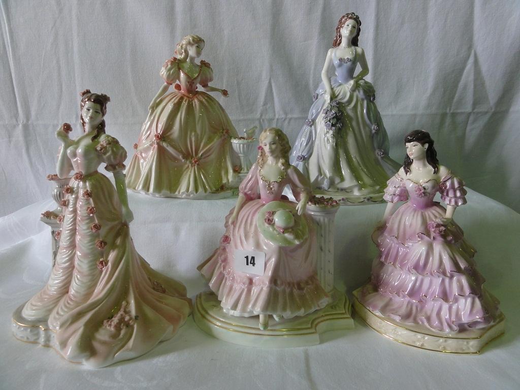 Appraisal: A collection of five Coalport limited edition figures in the