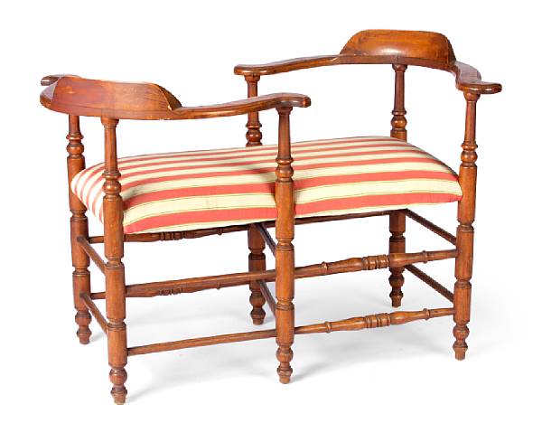 Appraisal: A Queen Anne style conversation chair height in width in