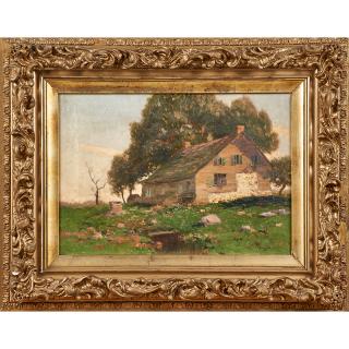 Appraisal: GUSTAVE ADOLPH WIEGAND American Untitled farmhouse with shade tree Oil