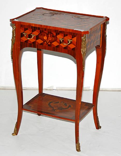 Appraisal: A Louis XV style parquetry inlaid table th century height