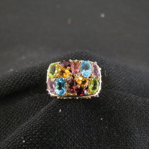 Appraisal: Gemstone Ring garnet topaz peridot citrine amethyst topaz diamonds in