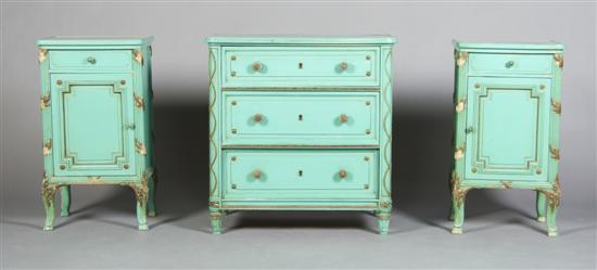 Appraisal: A Partial Louis XVI Style Painted Bedroom Suite Height of