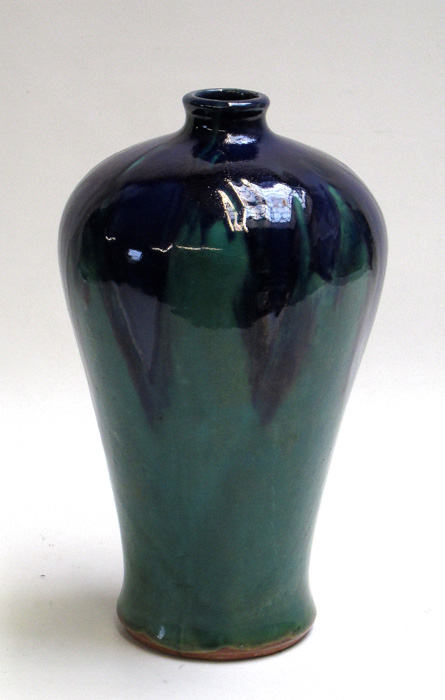 Appraisal: MEIPING FORM POTTERY VASE having cobalt blue drip glaze on