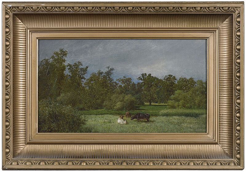 Appraisal: Alexander Helwig Wyant American - Landscape with Cows signed lower