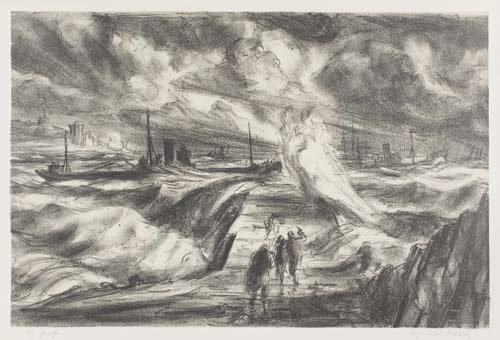 Appraisal: REGINALD MARSH St Jean de Luz Lithograph x mm x