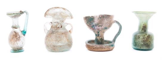 Appraisal: Sale Lot Three Roman Glass Articles of various forms in