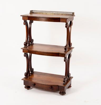 Appraisal: A William IV rosewood three-tier whatnot the top with brass