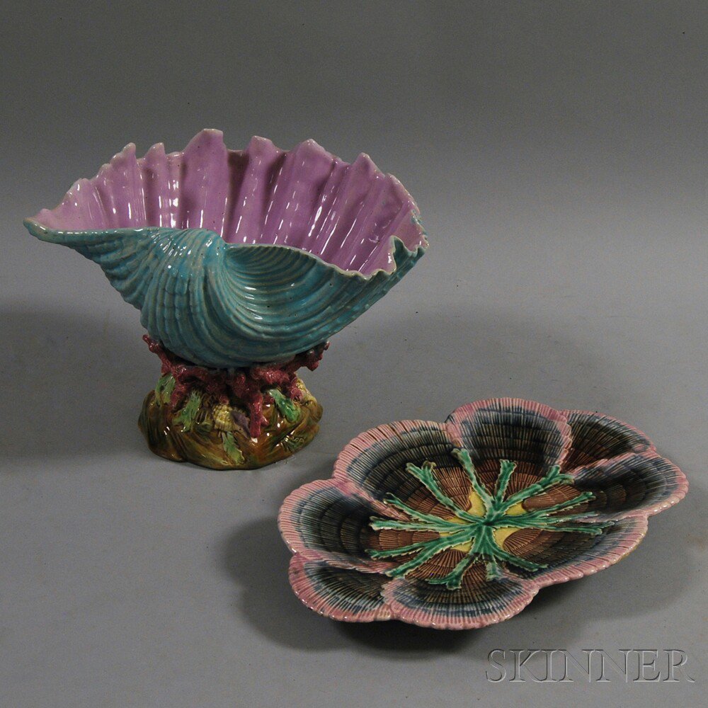 Appraisal: Two Majolica Items England late th early th century an