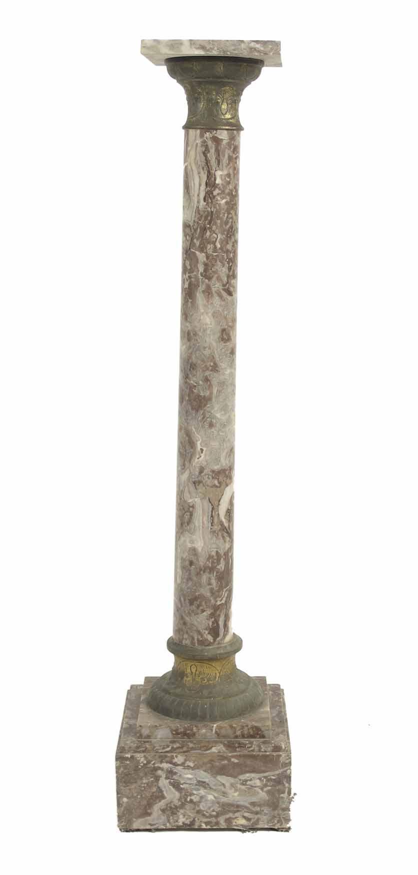 Appraisal: A red veined marble column