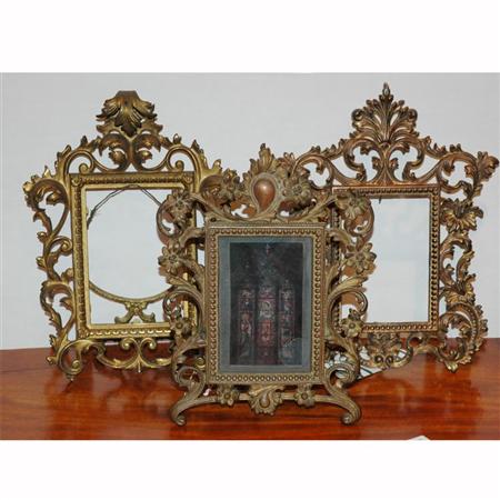 Appraisal: Group of Five Rococo Style Metal Picture Frames Estimate -